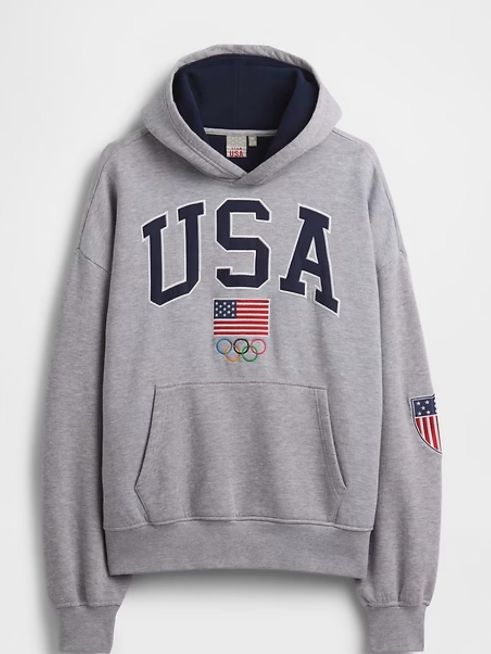 Never Worn Adult USA Olympic Graphic Hooded Sweatshirt - Grey Unisex Size Medium